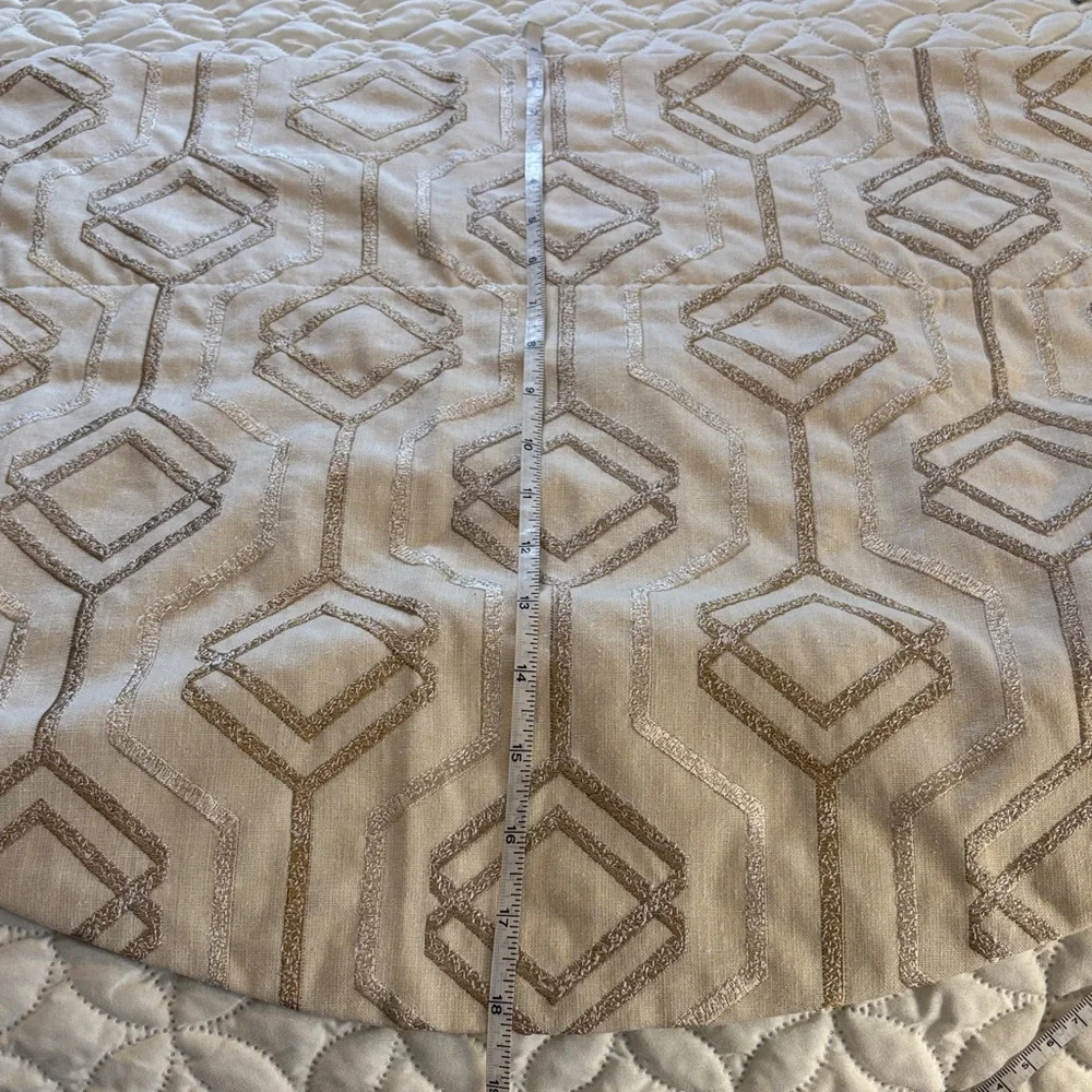 Valance Custom Made Elegant Neutrals Gathered in Rod w/ Ruffled Top 50 x 18 in
